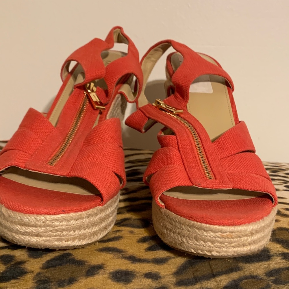 MICHAEL Michael Kors Red Espadrille Wedges